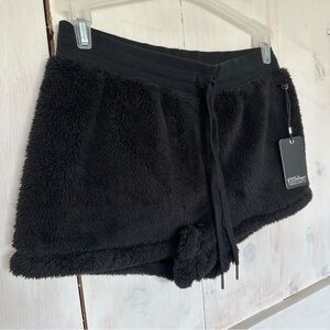 PJ‎ salvage cozy sherpa black pajama lounge shorts size XS NWT